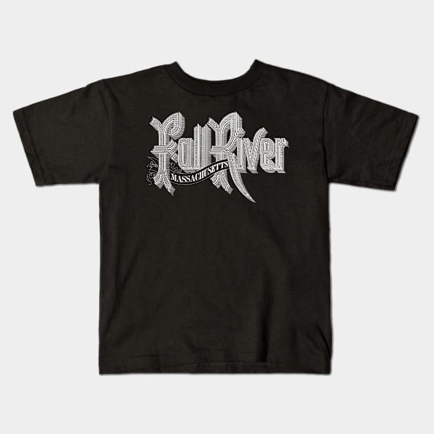 Vintage Fall River, MA Kids T-Shirt by DonDota